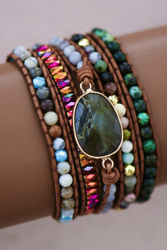 Speak To Me Leather Cord Wrap Bracelet
