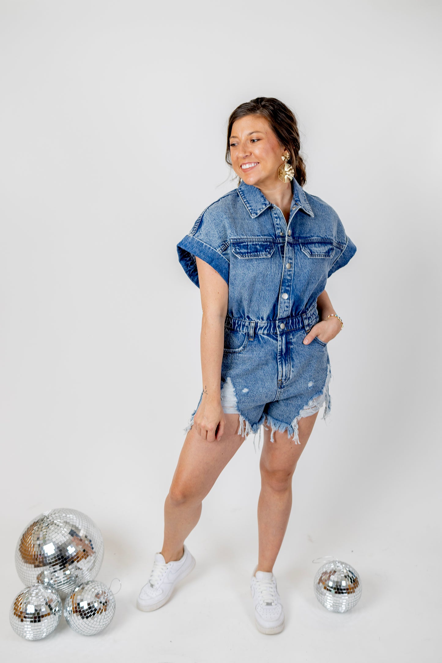 Any Man of Mine Denim Romper