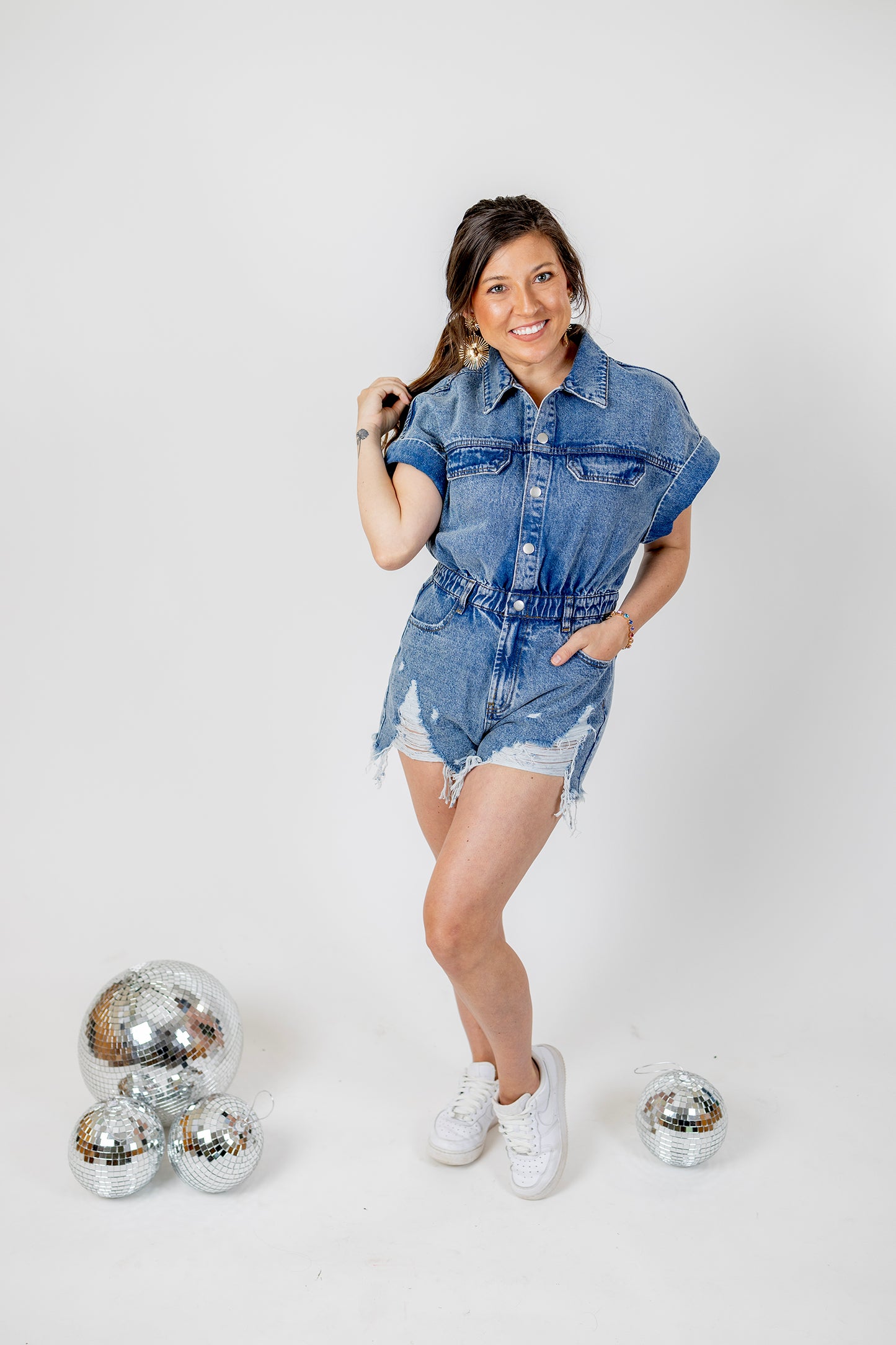 Any Man of Mine Denim Romper