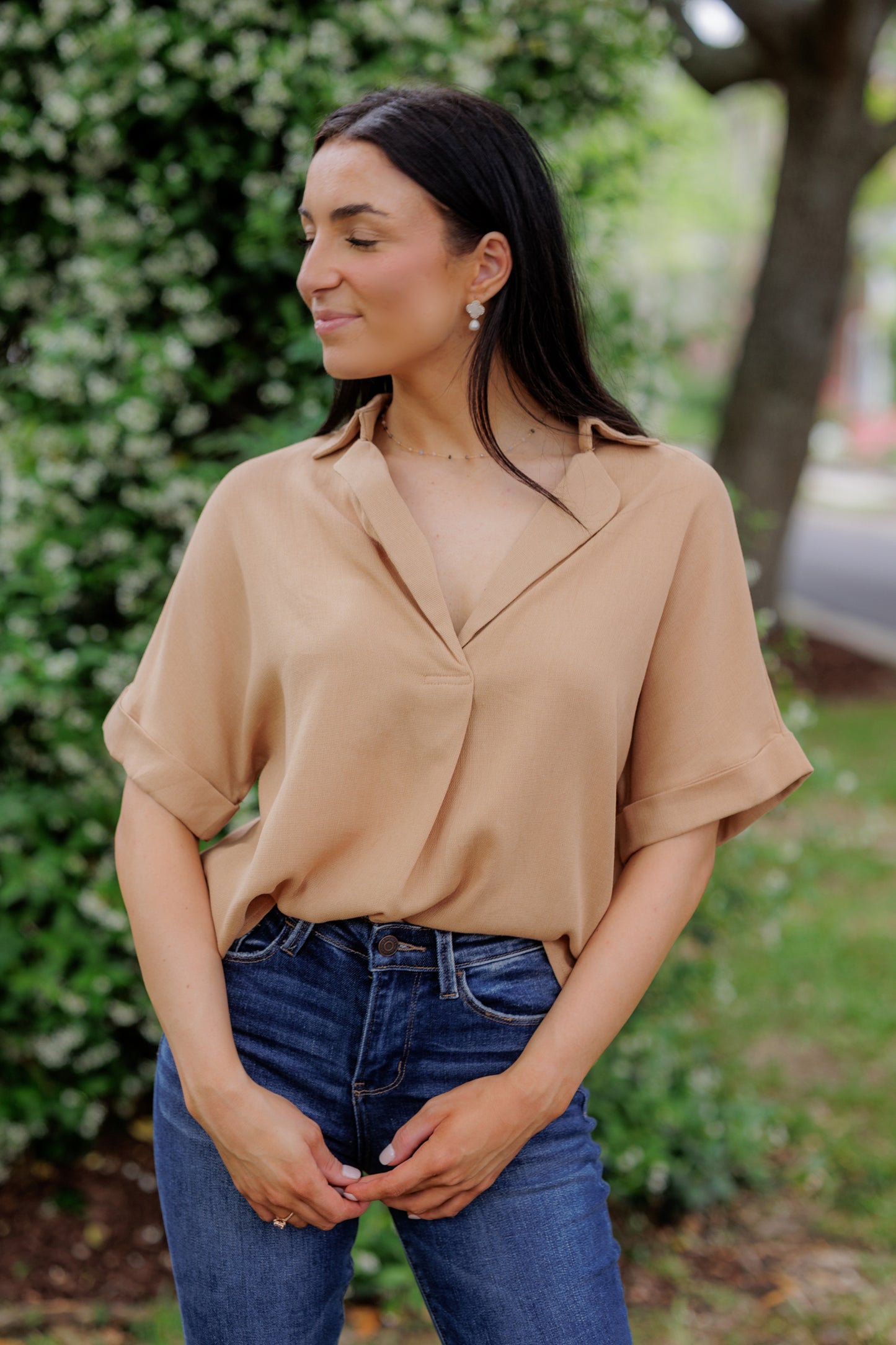 On the Move Collared Top