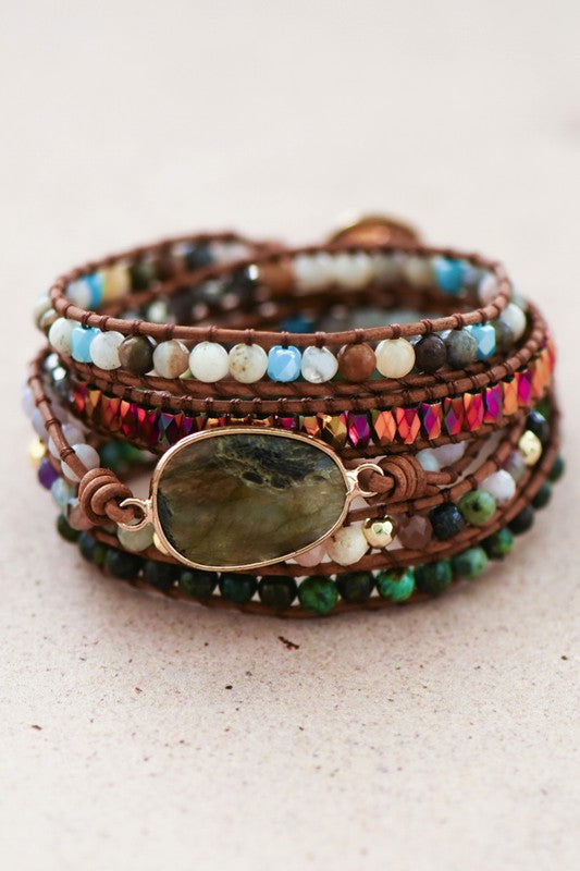Speak To Me Leather Cord Wrap Bracelet