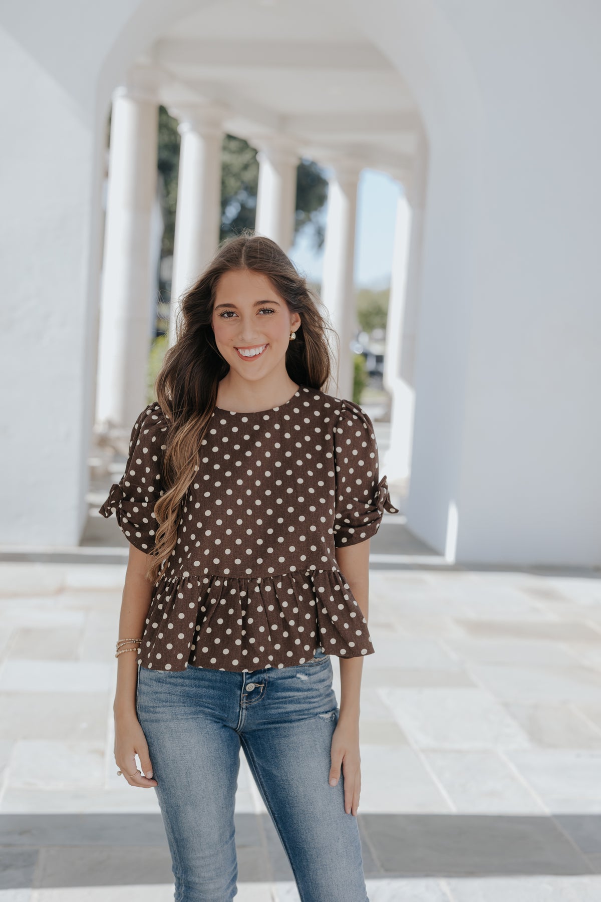 Live in the Present Denim Peplum Top