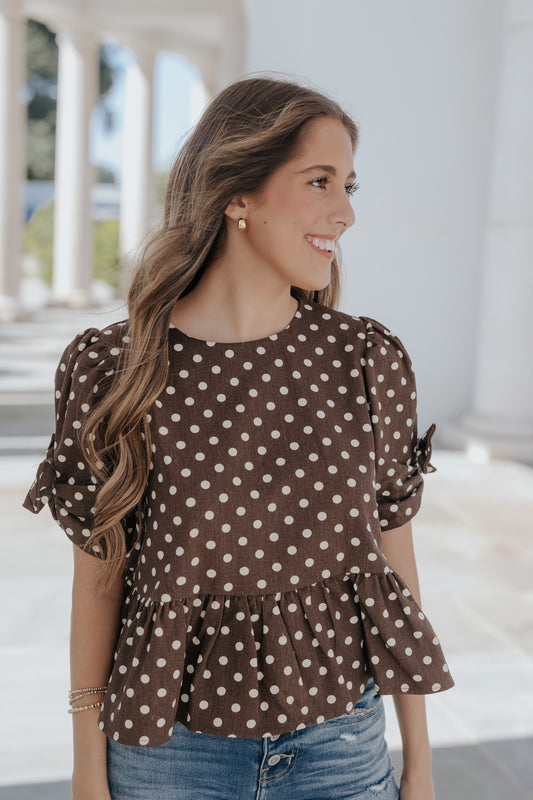 Live in the Present Denim Peplum Top