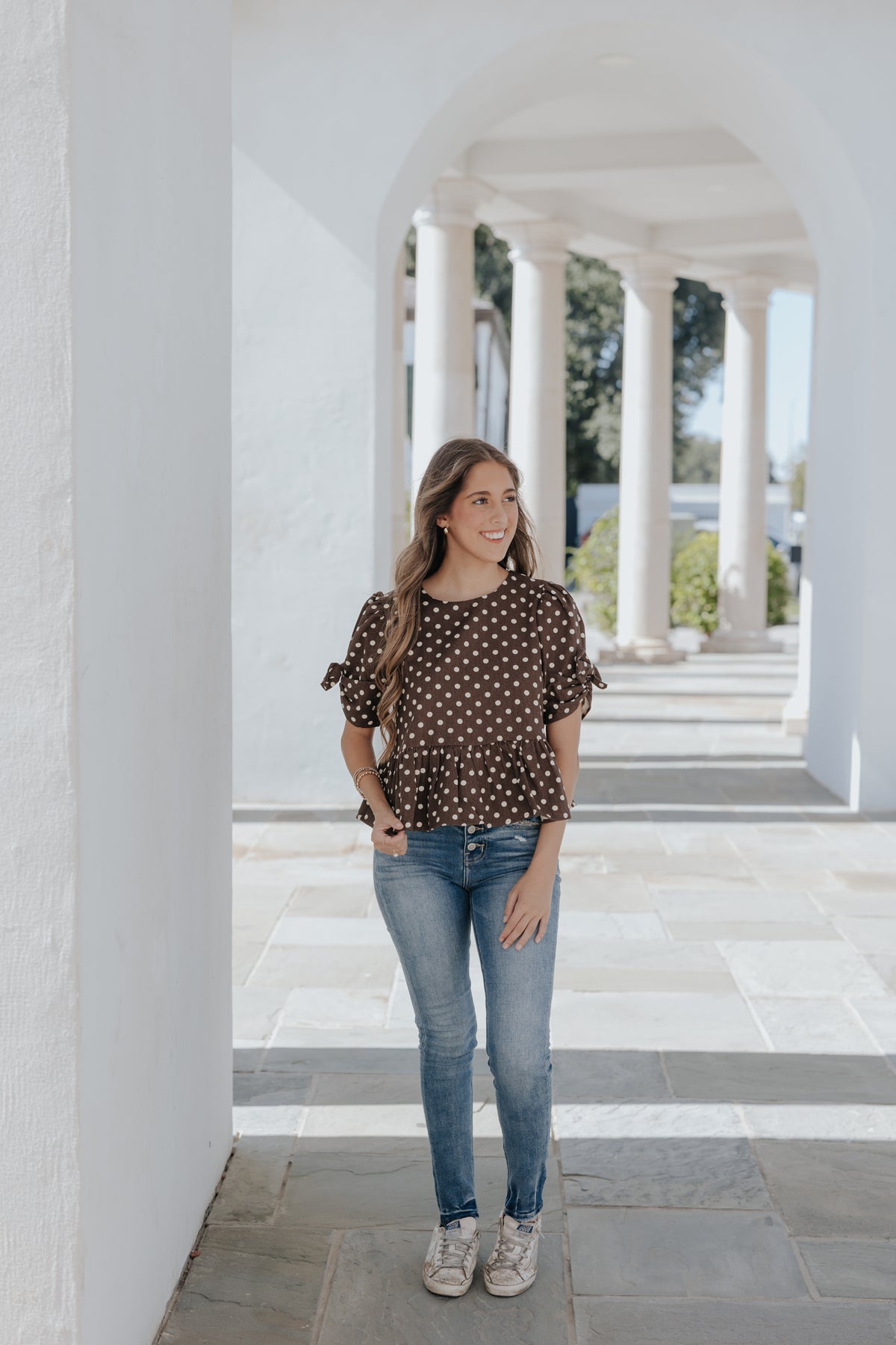 Live in the Present Denim Peplum Top