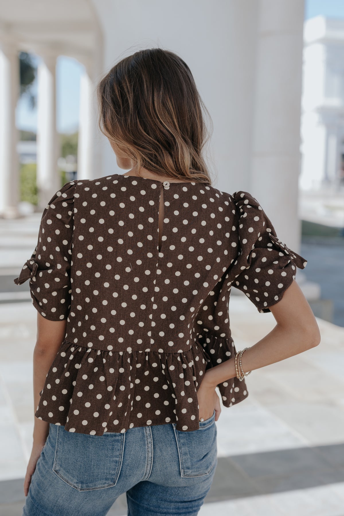 Live in the Present Denim Peplum Top