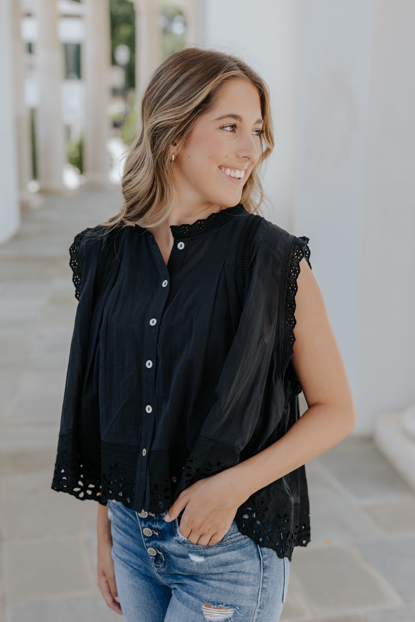 Extremely Important Eyelet Top