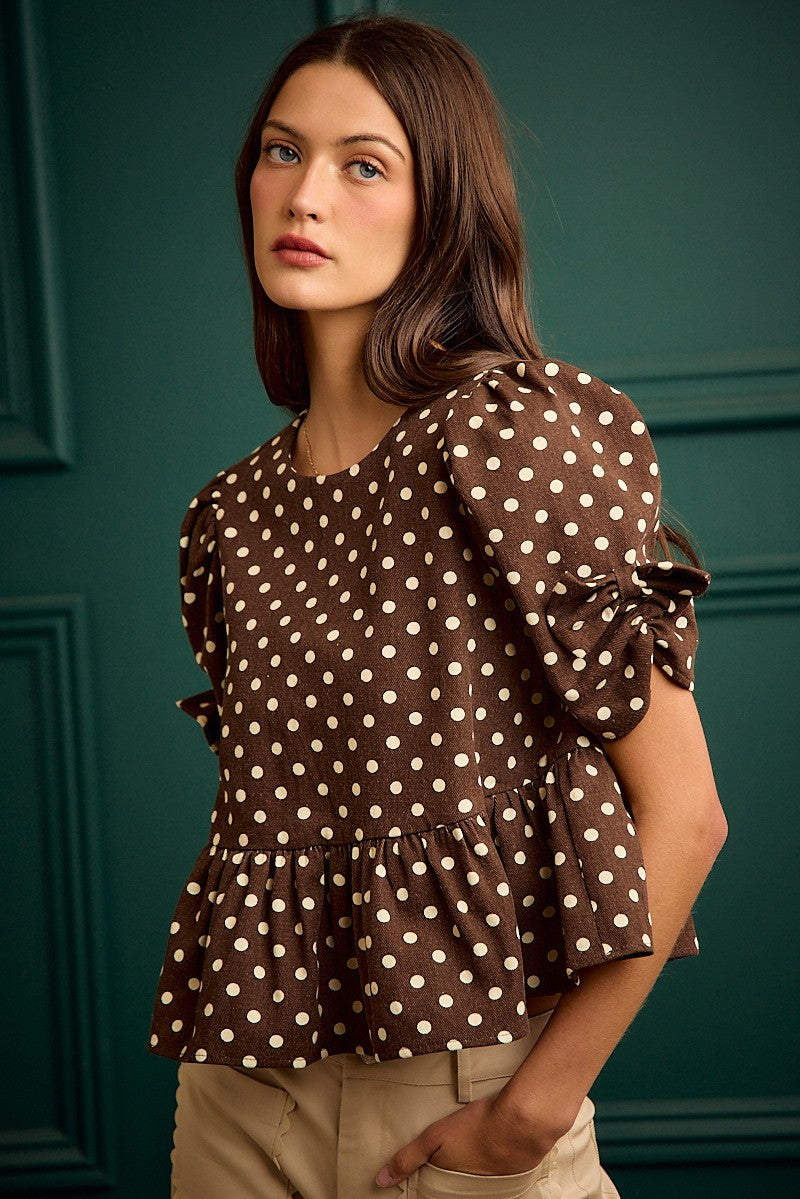 Live in the Present Denim Peplum Top