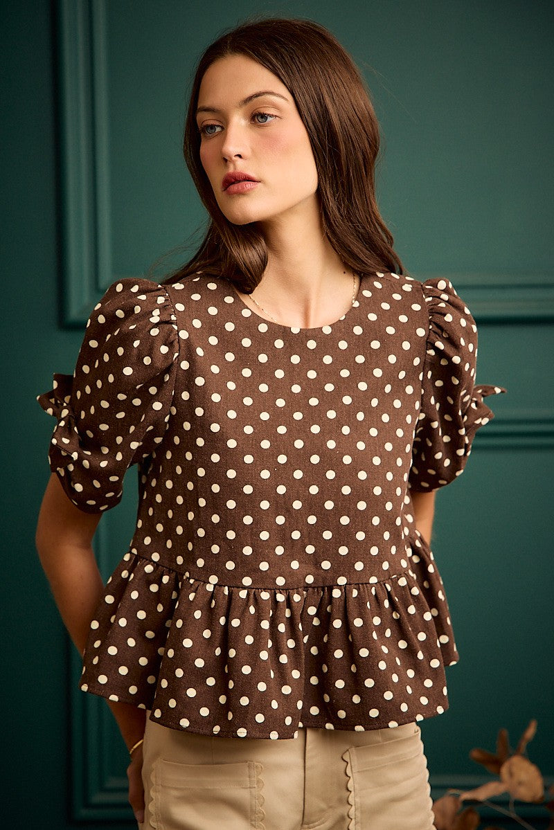 Live in the Present Denim Peplum Top