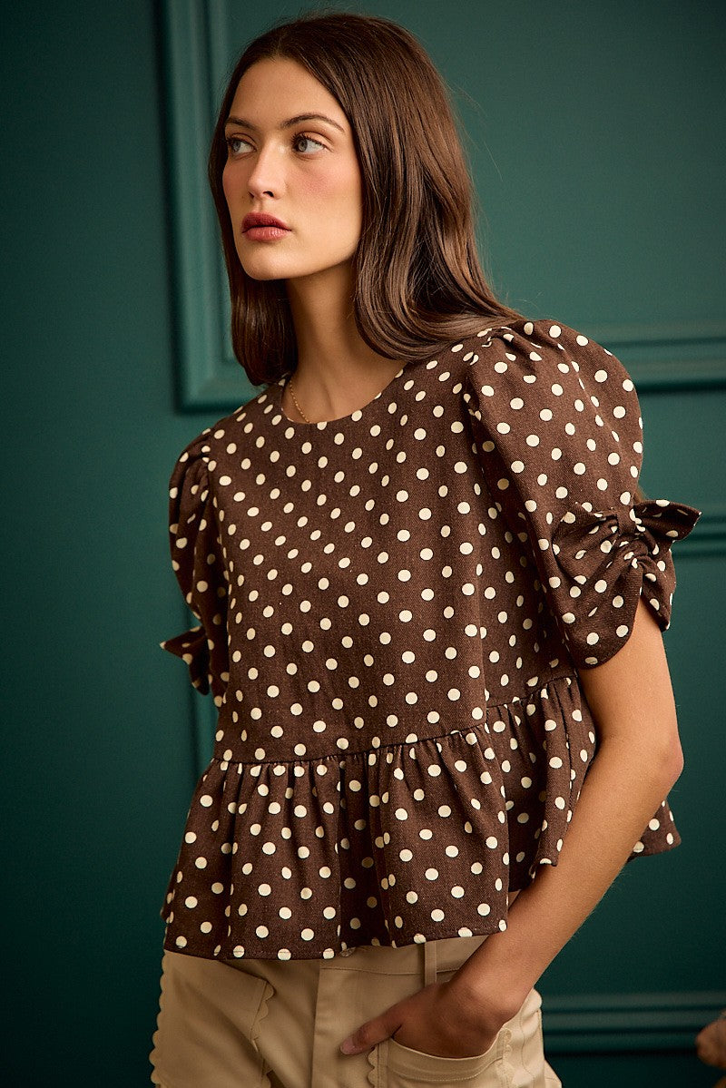 Live in the Present Denim Peplum Top
