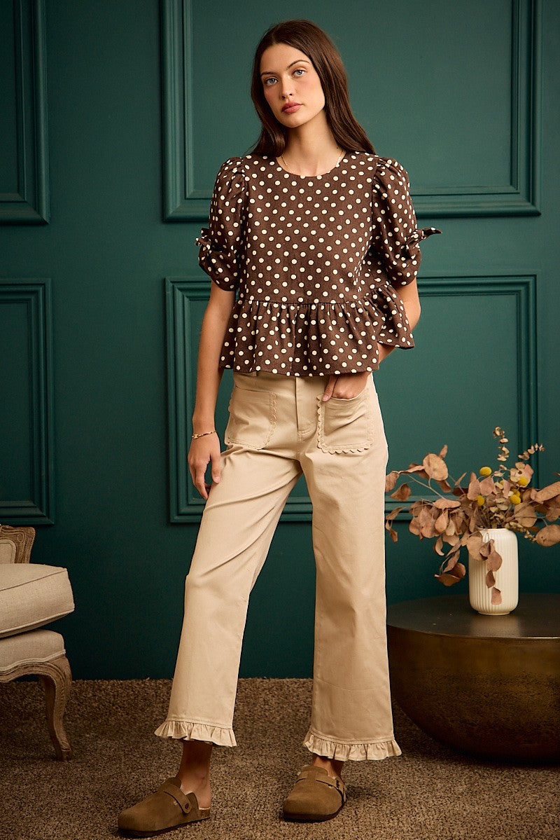 Live in the Present Denim Peplum Top