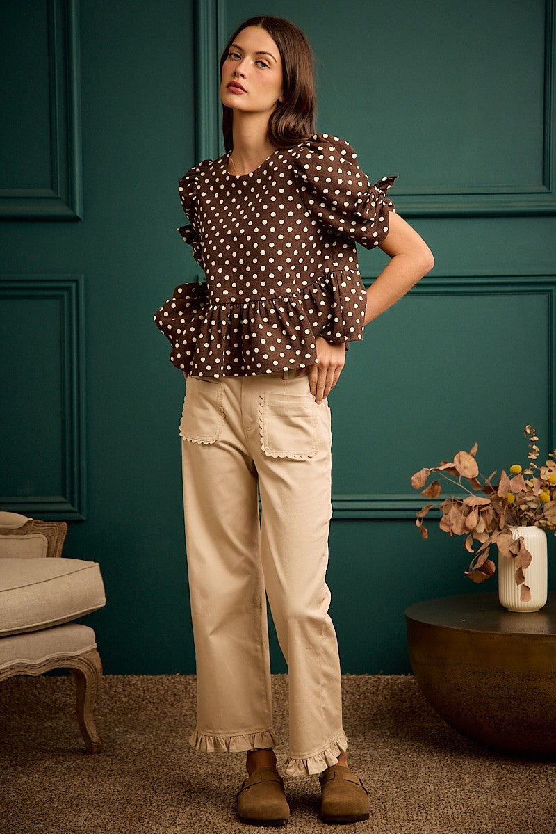 Live in the Present Denim Peplum Top
